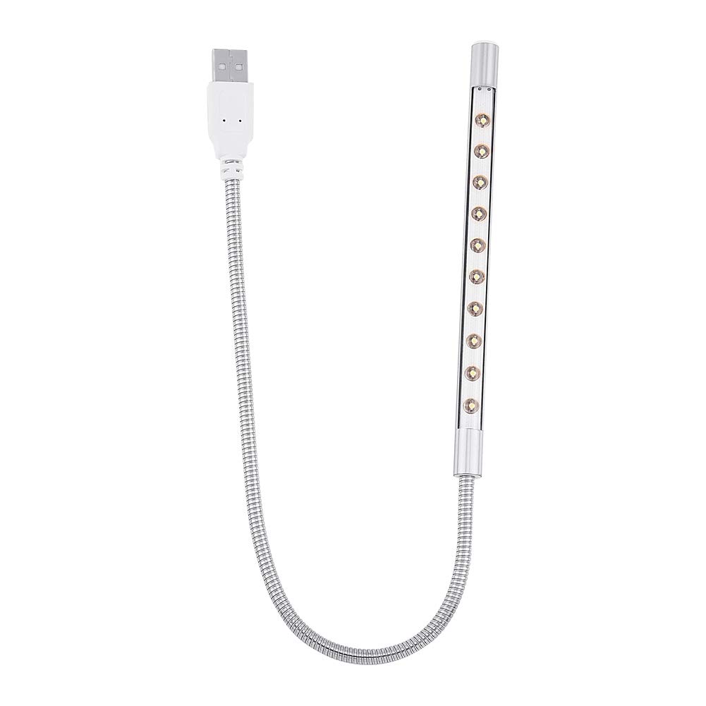 ciciglow Lampada per Laptop, Luce per Tastiera USB Portatile 10 Pezzi Lampada a LED Blubs Light 1W per PC/Laptop/Computer(d'Argento)