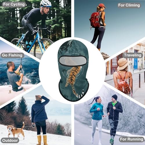 Balaclava para hombre, máscara de esquí para mujer con diseño de tigre nadando en el agua, máscara facial completa, cubierta facial para ciclismo miniatura 6