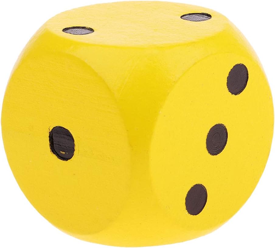 milageto Hellery Dados de Extra Grandes con Esquina Redondeada D6 Seis Dados 5cm , Amarillo