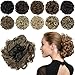 ROSEBUD Chignon Hairpiece Curly Bun Extensions Scrunchie Updo Hair Pieces Synthetic Combs in Messy Bun Hair Piece for Women
