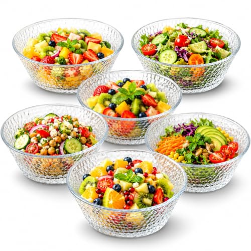 Image of WRINGO 3.5 Inch Glass Ice Cream Bowl, Dessert Bowls for Ice Cream, Pudding, Custard, Fruit Salad, Transparent Serving Bowls for Home, Kitchen & Party Use (Set of 6)