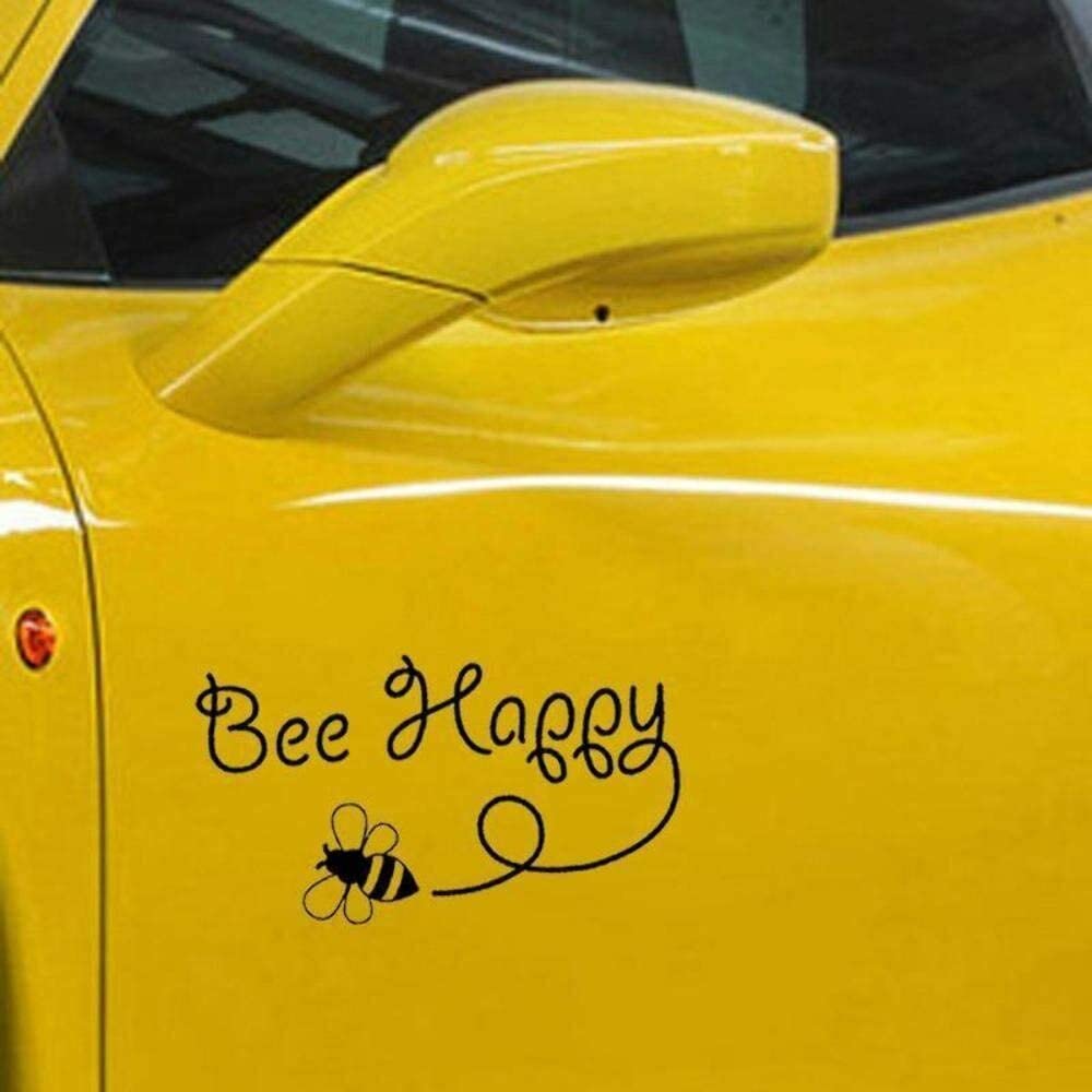 Hodge Creations Bee Happy Pack of 2 Vinyl Decal Sticker Car Wall Laptop Campervan Caravan Bumper Sticker Window