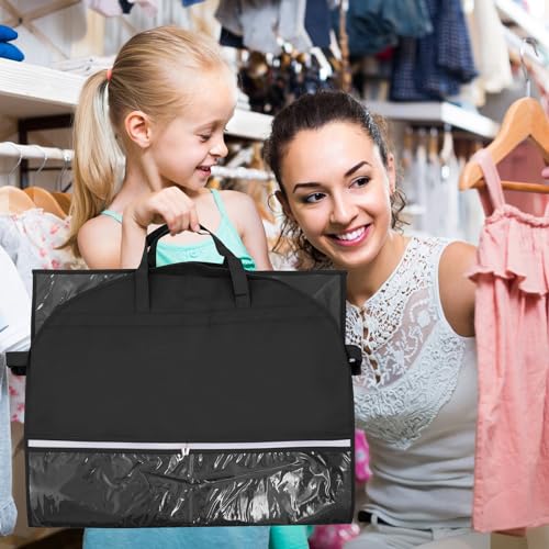 Premium Kleidersack mit 4 Taschen 110x60 CM Faltbare Anzugtasche für Reise & Gardetanz,Anzugsack für Herrenanzüge & Kinderkostüme. Atmungsaktive Tanzen Kinder-Kleiderhülle mit Tragegriff & Schnallen.