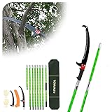 TONAHUTU 26 Foot Tree Pole Pruner Manual Branches Trimmer Extension Cut Tree Branch Garden Tools Loppers Hand Pole Saws (13PCS)