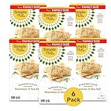 Simple Mills Rosemary & Sea Salt Almond Flour Crackers Family Size, Pack of 6