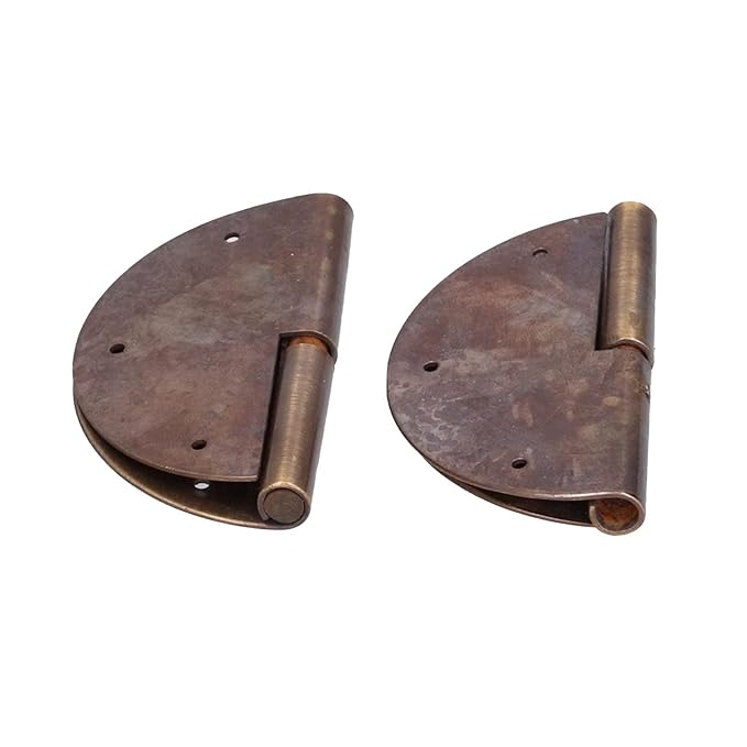 Chinese Hinge, Round Brass Round Hinge Hardware Accessory 2Set Antique