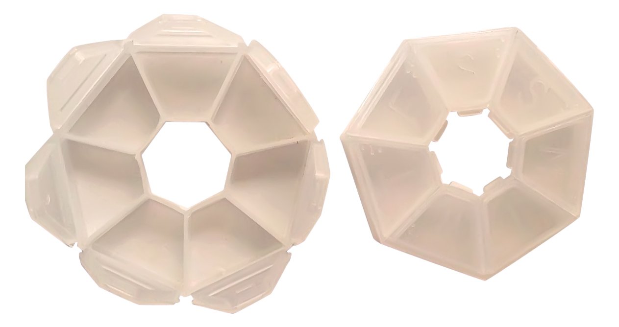 Earth-Edge Small Pill Organizer Boxes 7 Day - 4 Box Set - Round Fits Purse or Pocket - Ideal for Travel -Plastic Clear Transparent Weekly Holder - Raised First Letter of The Day with Braille Markings