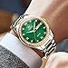 OLEVS Watch Men Green Watches Stainless Steel Fashion Waterproof Casual Luxury Dress Wristwatch Men's Classic Diamond Watch with Calendar Quartz Wrist Watch for Men Date Day,relojes de Hombre