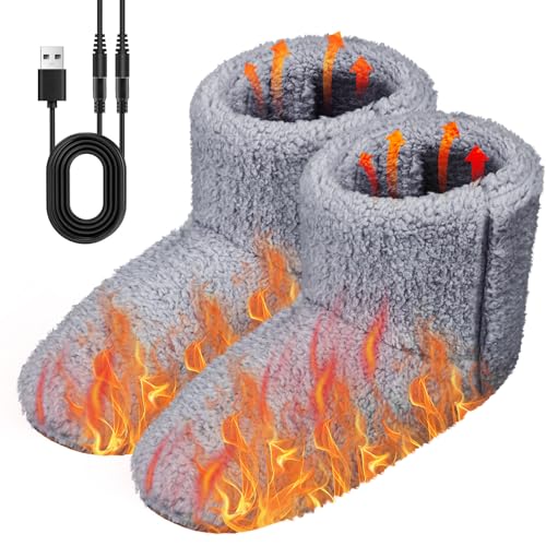 Botas con Calefacción Eléctrica, TGKYK Zapatos con Calefacción Eléctrica USB, Calentador de Pies...