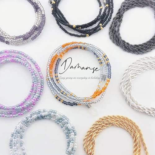 Image of Damanse Eyeglass Chain,8 Pcs Beaded Eye Glasses Strap Holders around Neck For Women