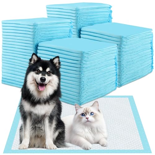 Foymlon 100 Pezzi Traversine Cani, 60 x 60cm Tappetini Igienici per Cani, Traverse Cane ha un Design a 6 Strati per Asciugare Rapidamente le Superfici, Adatto a Conigli, Suini, Gatti