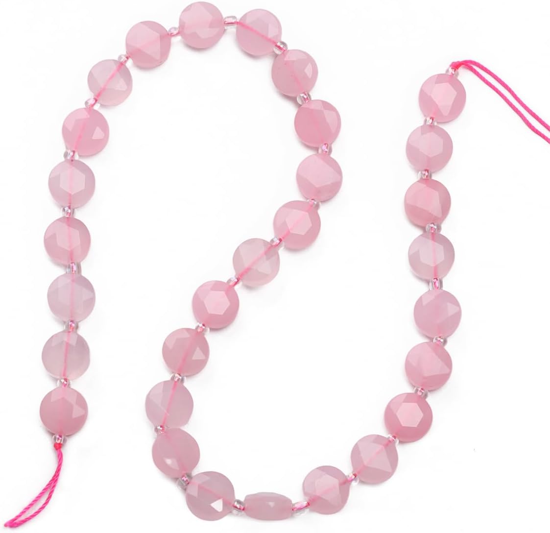 Natural Faceted Rose Quartz Rondelle Disk Stone Beads 10x5mm 37cm for DIY Chain Jewelry Making - Image 6