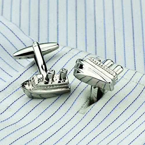 Mancuernillas clásicas plateadas para hombre miniatura 2