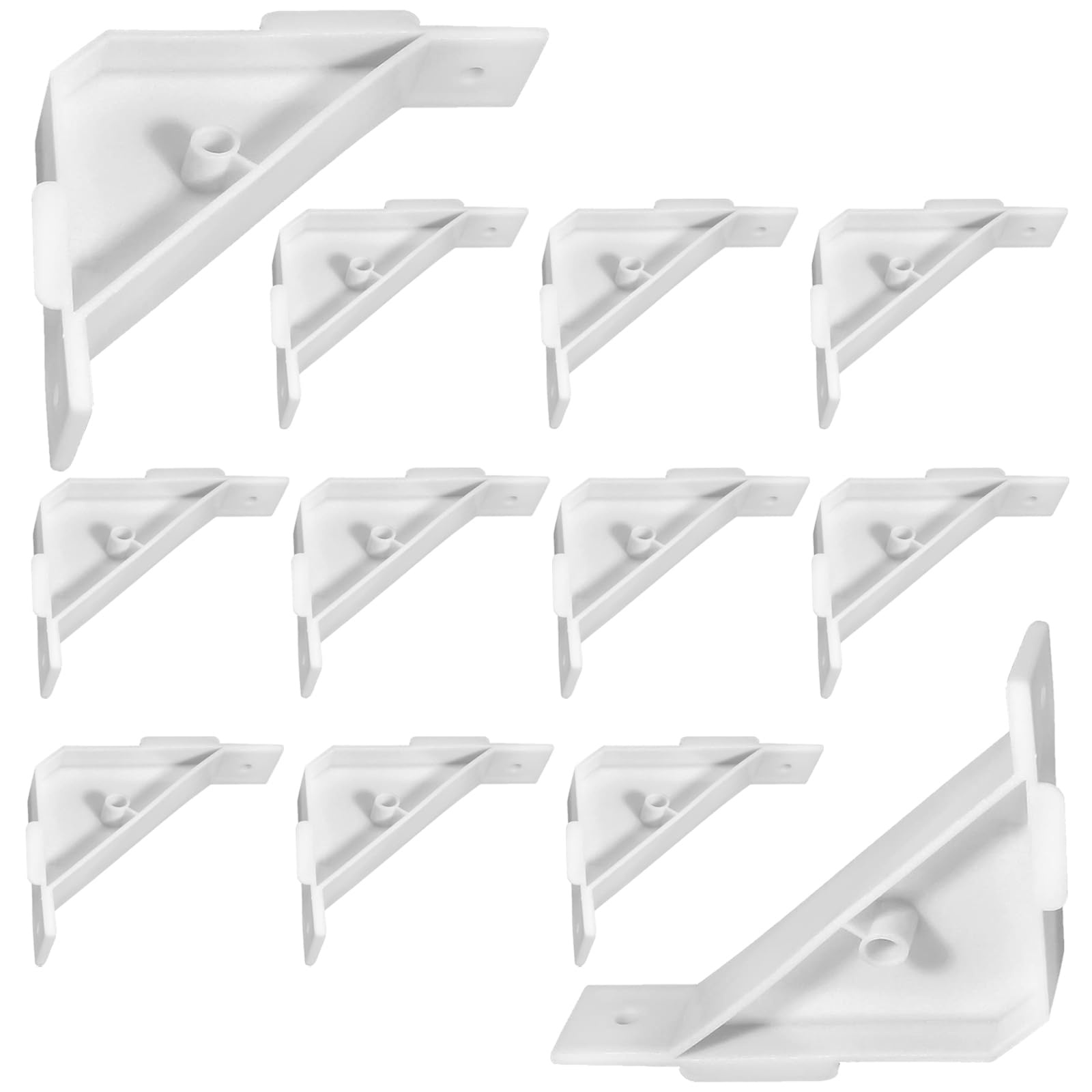12pcs White Triangle Corner Brackets Suitable for Home and Cabinet Reinforcement Shelf Easy Installation Corner Brace
