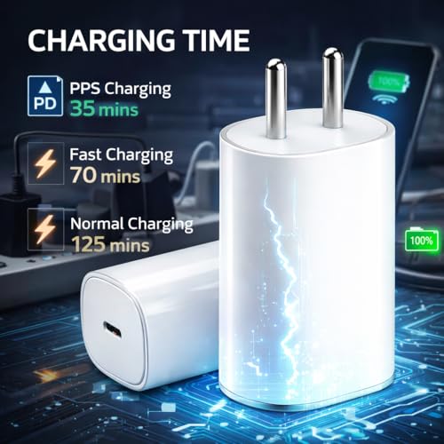Image of mifaso Original 45W Rapid C-Type Charging Adapter Compatible with Nothing Phone 4a Pro /4a /3 /3a Pro /3a /lite /2a /2a Plus /2 /CMF Phone 2 pro /1 /Tablet, 45 w USB C Fast PPS Adaptor, up to 50w Charge Support