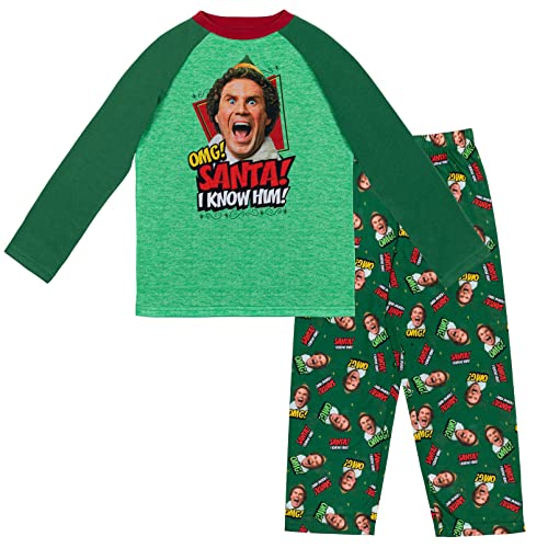 Elf Christmas Pullover Pajama Shirt and Pants Sleep Set Little Kid to Big Kid Sizes (4-18-20)