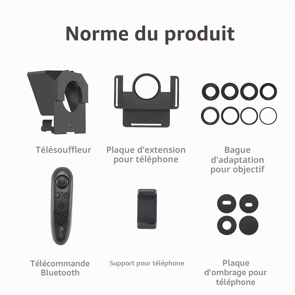 Téléprompteur portable avec télécommande pour téléphone et reflex numérique