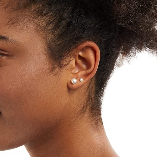 Amazon Essentials 14K Gold or Sterling Silver Freshwater Pearl Stud Earring Set2