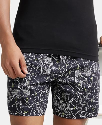 Image of Jockey NY07 Men's Super Combed Cotton Satin Weave Printed Boxer Shorts with Side Pocket