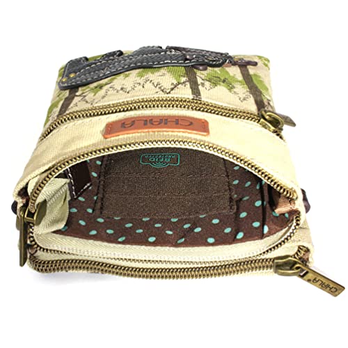 Image of CHALA Double Pocket Xbody Women RFID Protected Canvas Crossody Purse with Adjustable Strap | Double Pocket