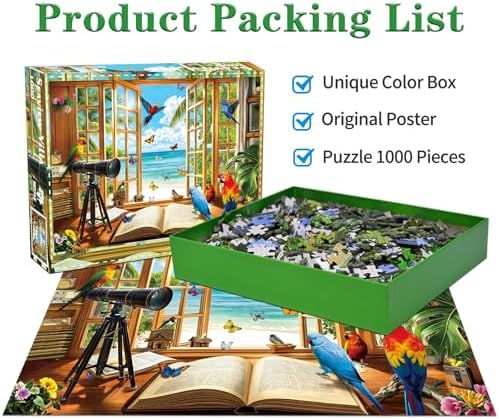 Jigsaw Puzzles for Adults 1000 Piece Puzzle for Adults 1000 Pieces Puzzle 1000 Pieces-Birds, Butterflies and Ocean View — view 2