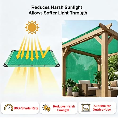 Filet d'ombrage extérieur vert 2x5m occultant avec œillets balcon - 3