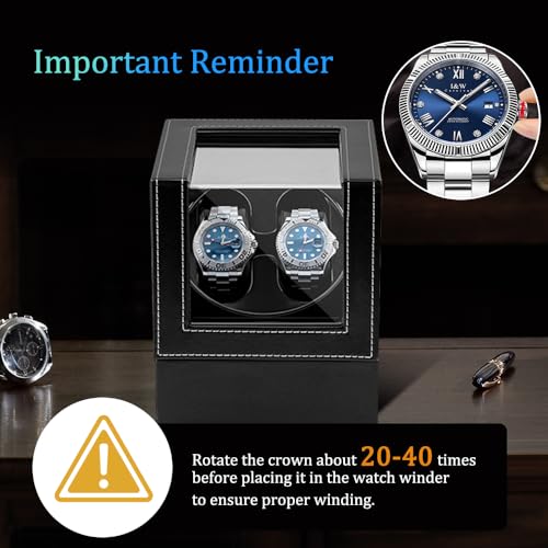 Image of Watch Winder for Automatic Watches,Automatic Watch Winder Box,Double Watch Winder for Women's and Men's Watches with Quiet Japanese Mabuchi Motor