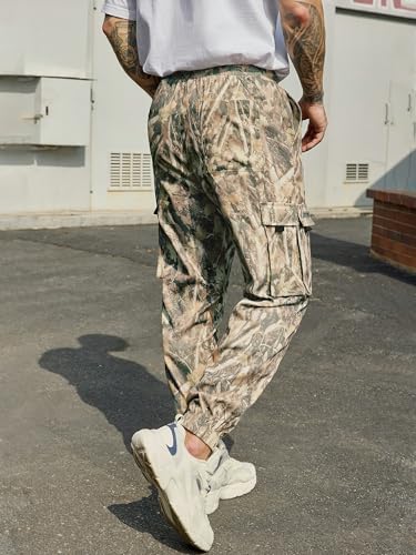 Image of JEMLDL Mens Cargo Joggers Pants Elastic Waist Drawstring with Flap Pockets Techwear Pants for Men