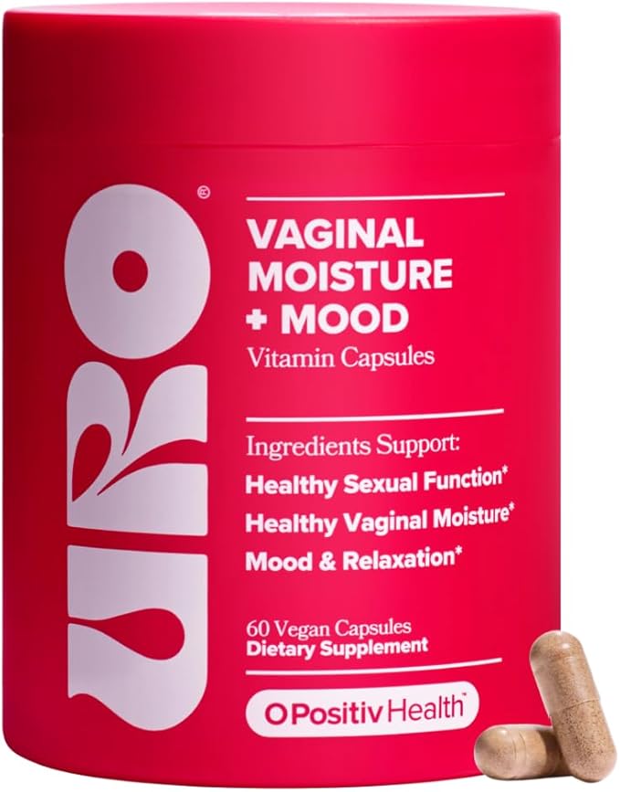 O Positiv URO Vaginal Moisture & Mood – Formulated to Support Vaginal Moisture, Mood & Relaxation – with KSM-66® Ashwagandha, Ginkgo Biloba, Mucuna pruriens, and GABA – 30 Servings