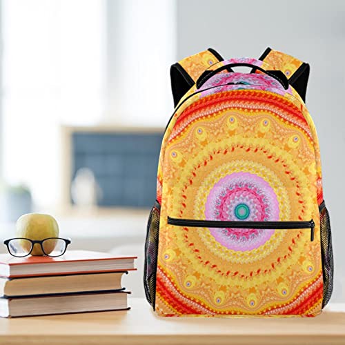 Mochila para portátil ergonómica naranja tie-dye contra el dolor de espalda 6