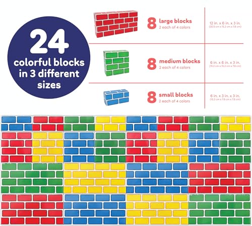 Image of Teacher Created Resources Easy-Stack Cardboard Blocks 24 Piece Set (TCR11531)