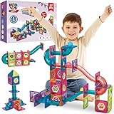 MOBIUS Toys Magnetic Marble Run Building Set - 3D Magnetic Tiles Ball Track -Building Kit Fun and Educational Toy STEAM Learning and Creativity Gift for Boys and Girls Ages 3 4 5 6 7 8 Years Old