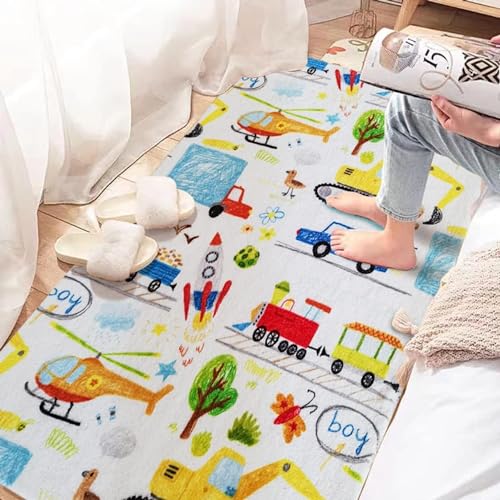 カーペット ラグ キッズ プレイマット 120*160CM ロードマップ キッズ ラグマット 赤ちゃん 洗える 絨毯 柔らかい 小学生 遊びマット 滑り止め 手触り良い 子供喜ぶ早期教育 ふわふわ 長持ち かわいい 保育園 大判 子供用 ベビー用 子供部屋