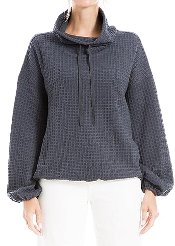 Image of Max Studio womens Max Studio Women's Cowl Neck Long Sleeve Waffle Knit Pullover