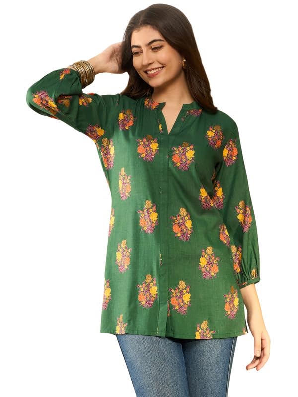 Vaamsi Women’s Rayon Blend Floral Regular Top