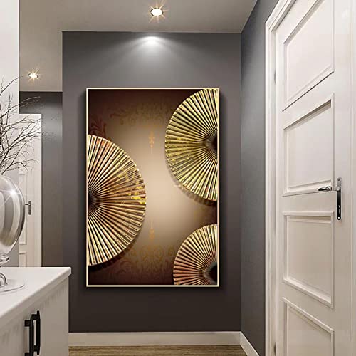 Toile art abstrait or haut de gamme peinture murale salon 35x50cm