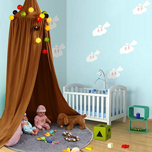 Kinder Bett Baldachin Runde Kuppel, Baumwoll Hängen Bett Baldachin Moskitonetz Vorhang, Weiche Komfortable Bett Baldachin für Kinderzimmer, Schlafzimmer, Hängematte oder Raumecken (Gelbliches Braun) - Image 4