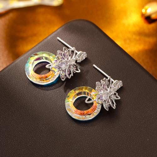 Boucles d'oreilles fleur légères et bague dopamine ajustable anti-pincement - 4