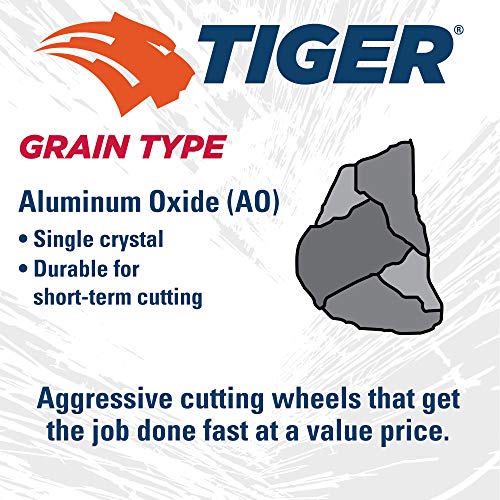 Image of Weiler 57137 9 inchX1 /4 inch, Tiger Type 28 Grinding Wheel, A24R, 7 /8 inch A.H. (Pack of 10)