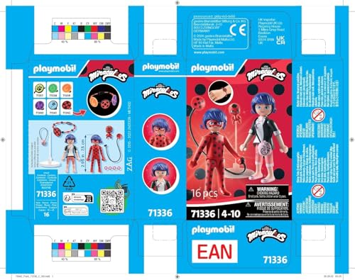 PLAYMOBIL | Miraculous | Marinette & Ladybug | Heldenhaftes Abenteuer | Inklusive Kwami Tikki und vielfältigem Zubehör | detailreiches Spielzeug für Kinder ab 4 Jahren | 71336