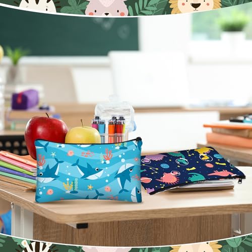 Image of Affrolling 36 Pcs Cartoon Animal Pencil Case Bulk Cute Cartoon Pencil Pouch Multicolor Canvas Pen Bag Organizer with Zipper Stationery Back to School Supplies(Funny)