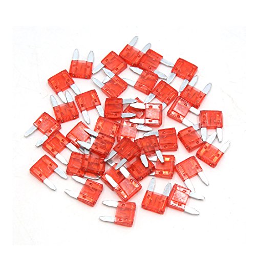 Fusible lame 10A universel rouge mini pour boîtier électrique voiture moto, pack de 40 pièces