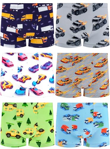 Boys Underwear,Soft Cotton Tagless Panties for Toddlers' & Little Kids' Comfort,Breathable Boxer Briefs 6-Pack