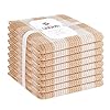 UniQloth 8 Pack Buffalo Plaid Waffle Kitchen Dish Towels 100% Cotton - Farmhouse Kitchen Towels Hanging - Soft Absorbent Quick Drying Durable Reusable Hand Towels for Kitchen 16x26 Beige