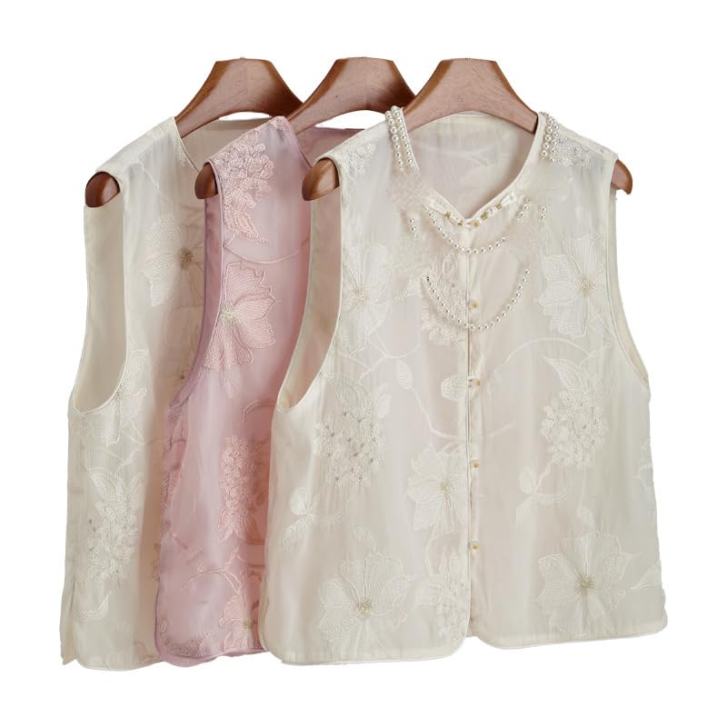 Chaleco de verano para mujer elegante con bordados de estilo oriental 5