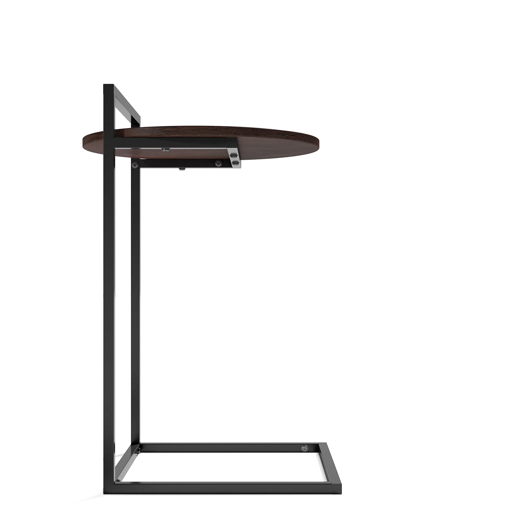 Zinus Ongii Tavolino rotondo, 42 x 40 x 62 cm, Struttura in metallo nero, Tavolino/comodino/tavolo da letto per soggiorno/camera da letto - Marrone
