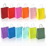 22-Pack Kraft Paper Gift Bags with Handles | 15x8x21cm | 12 Bright Colors Small Gift Bags | Party Bags for Easter, Mother's Day, Birthdays, Weddings, Kids Party, Gift Wrapping, Presents Favour Bags