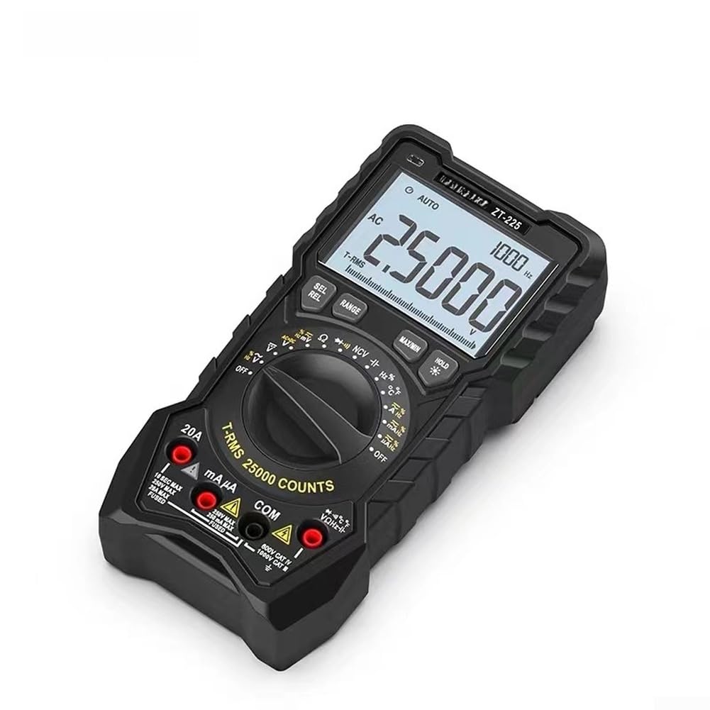 Multimetro a gamma automatica, ZT225 25000 conteggi True RMS, voltmetro, amperometro, ohmmetro