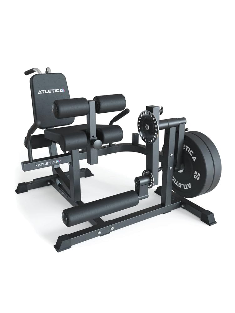 ATLETICA FullBody Multitrainer | Leg Curl | Multifunción para ejercicios de pierna, abdominales y espalda | Carga de placas | Carga máxima de hasta 350 kg