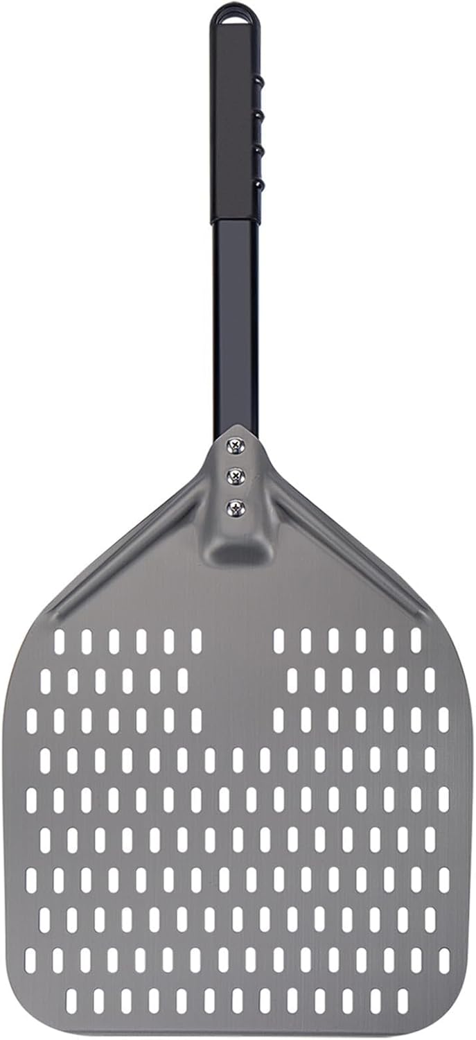 Pala para pizza de aluminio anodizado con mango retráctil